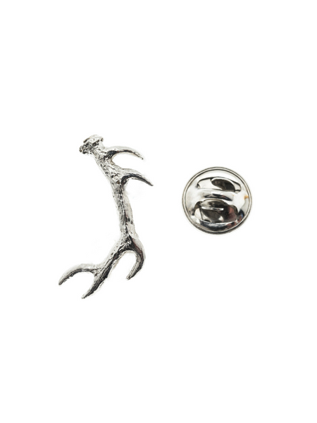 PIN'S BOIS DE CERF ARGENT VIEILLI