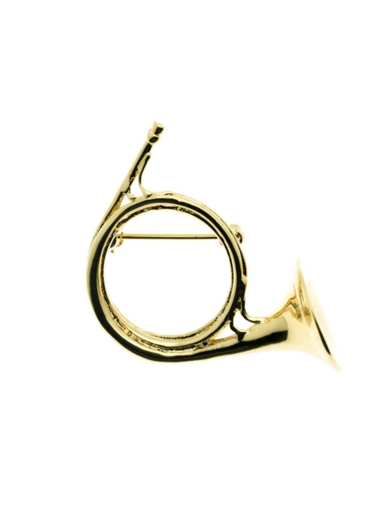 BROCHE TROMPE DE CHASSE ACCROCHÉE
