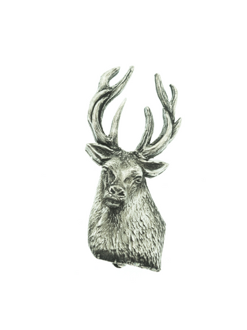 TETE DE CERF ARGENT VIEILLI