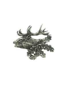 BROCHE CERF AU BRAME ARGENT VIEILLI