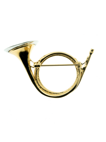 BROCHE TROMPE DE CHASSE BI-COLORE