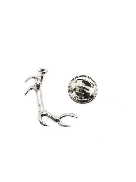 PIN'S BOIS DE CERF ARGENT VIEILLI